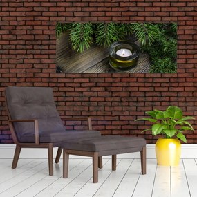Tablou - lumânare de Crăciun (120x50 cm)