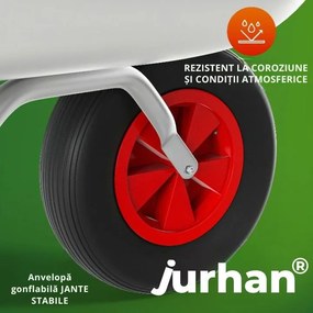 Roabă LARRY zincată, capacitate max. 80l/100kg, argintiu/negru Gardebruk