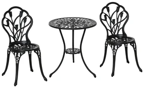 Outsunny Set de Gradina 3 Piese din Aluminiu, Set Exterior