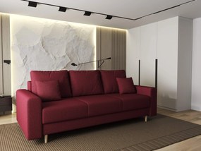 Canapea extensibilă dumonde cu ladă de depozitare si sezut confortabil din spuma high-density, Kronos Enjoy Rosu 210x100 cm