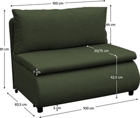 Fotoliu extensibil cu spaţiu de depozitare, verde, FLIK