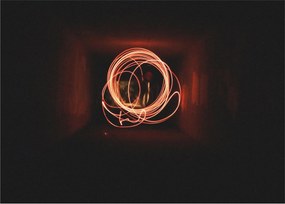 Tablou pe sticlă - linii în tunel (70x50 cm)