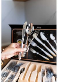 Set tacamuri Bohmann BH BP A30-GM, Cutie, SS 18/10, 30 buc, Inox/Auriu