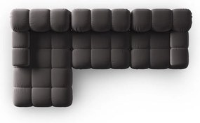 Canapea gri închis cu tapițerie din catifea 285 cm Bellis – Micadoni Home