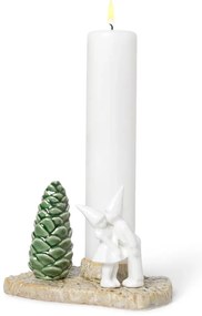 Suport din gresie pentru lumânări de Crăciun Kähler Design Christmas Kiss, lungime 17 cm