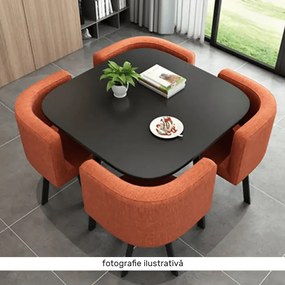 Set de mobilier dining 1+4, alb/culori mixte, BEVIS NEW