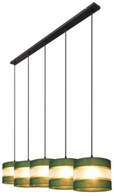 Lustră pe cablu HELEN 5xE27/15W/230V verde/auriu