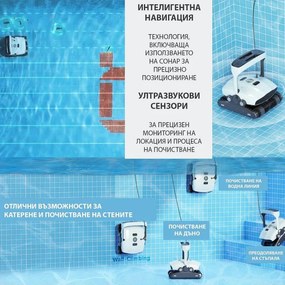 Robot curatare piscine Xiaomi Lydsto P1, 150W, SMART, Pana la 180 m², 3 L, 3 perii, Timer, Alb