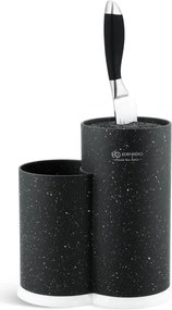 Suport pentru cutite si tacamuri Edenberg EB-5105B, 22x20 cm, Pana la 10 cutite, 2 compartimente, Usor de curatat, Acoperire moale, Negru