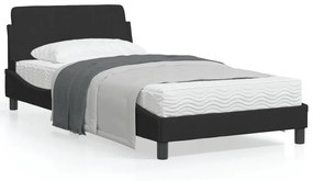 373134 vidaXL Cadru de pat cu tăblie, negru, 100x200 cm, catifea