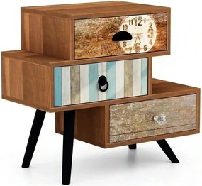 Noptiera MEZO KM1, nuc/negru, PAL laminat/metal, 59x29x53 cm