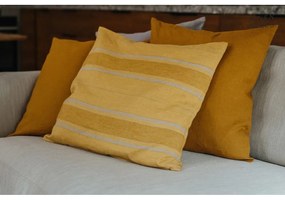 Față de pernă din in 40x40 cm Amber Bronze Stripes – Linen Tales