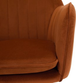 Scaun de design, ţesătură Velvet teracot, AURIL