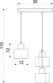 Lustră suspendată pe cablu PARKLA 3xE27/15W/230V neagră
