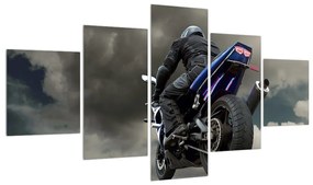 Tablou cu motociclist cu motocicletă (125x70 cm), în 40 de alte dimensiuni noi