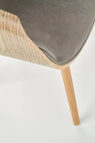 Scaun K396 material catifea gri stejar
