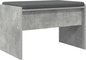 vidaXL Bancă pentru hol cu pernă Gri din beton 63 x 38 x 40 cm