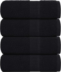 vidaXL Prosoape de oaspeți, FROGN, 4 buc., negru, 30x50 cm, 360 g/m²