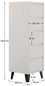 Comoda BOGAN 5S40, crem