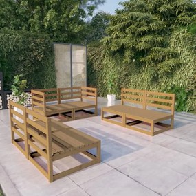 vidaXL Set mobilier de grădină, 6 piese, maro miere, lemn masiv de pin