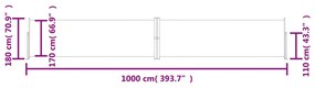 Copertina laterala retractabila, maro, 180x1000 cm Maro, 180 x 1000 cm