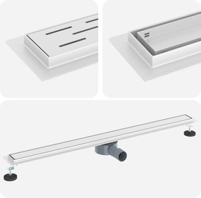 vidaXL Scurgere de duș 2 în 1 cu sifon 360° Argintiu 100 cm