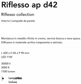 Aplica Led pentru oglinda/tablou IP54 Riflesso ap d42 negru