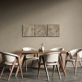 Tablou - Contururile plantelor (cu ceas) (90x30 cm)