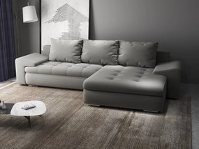 Colțar extensibil dumonde cu ladă de depozitare si sezut confortabil din spuma high-density, Leonardo Royal Gri 260x185 cm II