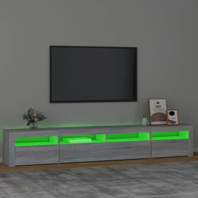 Comoda TV cu lumini LED, gri sonoma, 240x35x40cm 1, sonoma gri, 240 x 35 x 40 cm