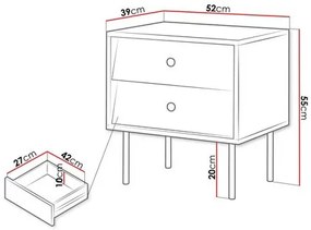 Set două noptiere Aurezzo 150 (alb). 1121821