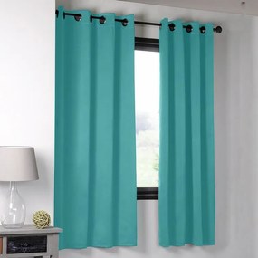 STOF Draperie groasă blackout NOTTE turcoaz închis 135 x 180 cm set 2 buc
