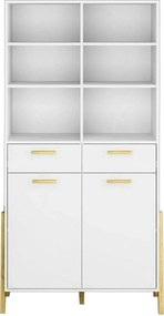 Biblioteca BELLE, alb, PAL laminat, 103x41x197 cm