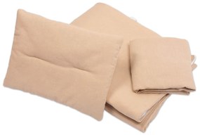 Lenjerie patut din in 120x60 cm Kidizi natur, include cearceaf, perna, pilota si husa detasabila