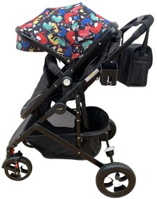 Carucior 2 in 1 reversibil si transformabil, landou sport si geanta cadou - Multicolor - CPC-08-multicolor