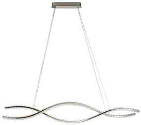 Lustra LED CCT suspendata cu telecomanda SPARK WAVES 120 crom