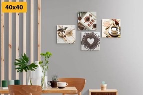 Set tablouri natura moartă de cafea