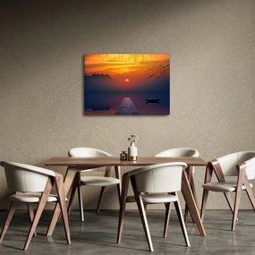 Tablou cu podul în apus de soare (70x50 cm)