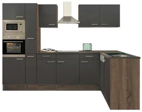 Mobilă de bucătărie de colț Yorki 310, corp din stejar Yorki, cu față antracit satinat