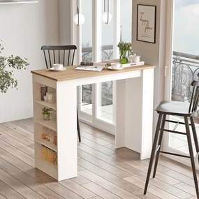 Masă de bar cu blat cu aspect de lemn de stejar 52x120 cm Peru – Marckeric