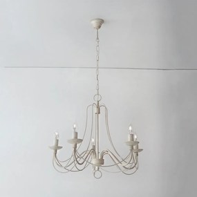 Candelabru design rustic cu 5 brate Vela, ivory