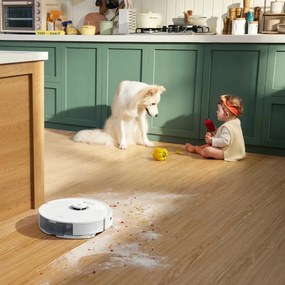 Robot aspirator Roborock Q8 max+ Q8MP02-00, 59W, Wi-Fi, Control vocal, 5500 Pa, Curatare uscata si umeda, Autonomie pana la 240 min, Alb/Negru