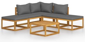 vidaXL Set mobilier grădină cu perne, 6 piese, lemn masiv acacia