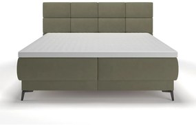 Pat matrimonial 180 cm Riviera 180 (cu somieră și saltea) (cu sp. depozitare) (verde + negru). 1099640