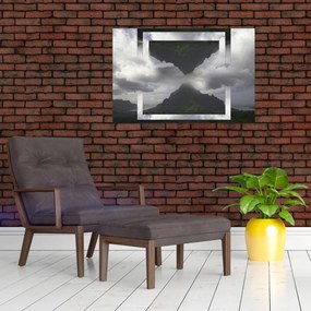 Tablou - Munții din Islanda, colaj geometric (90x60 cm)