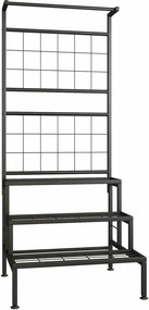 Etajera BALKO, negru, metal, 60x54x158 cm