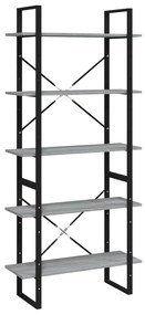 3114017 vidaXL Bibliotecă 5 niveluri gri sonoma, 80x30x175 cm lemn prelucrat