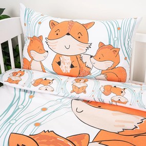Lenjerie de pat pentru pătuț din bumbac 4Home Foxes, 100 x 135 cm, 40 x 60 cm