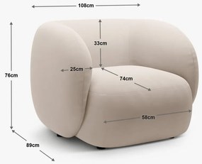 Fotoliu Kate boucle Baloo L108 cm