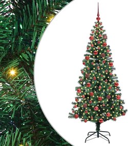 vidaXL Pom de Crăciun artificial pre-iluminat cu 300 LED Verde 180 cm